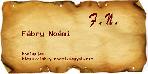 Fábry Noémi névjegykártya